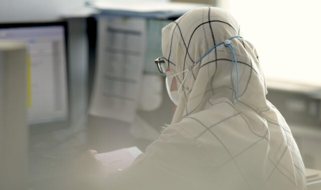 woman, administrator, computer, concentration, hijab, mask, muslim, hijab, hijab, hijab, hijab, hijab, muslim, muslim, muslim