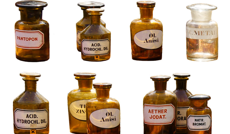 pharmacy, isolated, health, medicine, bottle, chemistry, science, laboratory, mix, vial