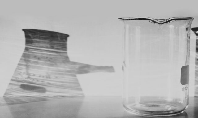 glass, flask, shadow, bunsen flask, glassware, chemical, flat-bottomed, conical, conic, science, laboratory, research, chemistry, equipment, transparent